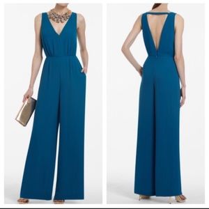 BCBG Maxazria teal Camellia Jumpsuit.